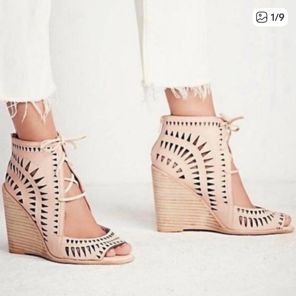 Jeffrey Campbell Lace-Up Rodillo Wedges Women’s Size 8 Coastal Cowgirl Western